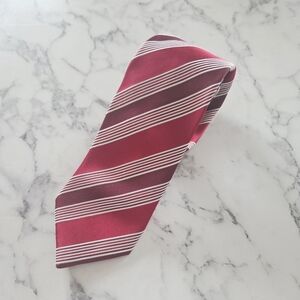 Elegant Donald Trump Red Maroon Striped Men's Tie Office Wedding Christmas XMAS